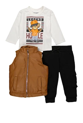 Baby Boys 12-24M Legend Graphic Top with Vest and Joggers, Multi, Size 24M