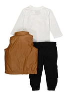 Baby Boys 12-24M Legend Graphic Top with Vest and Joggers, Multi,