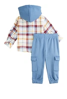 Baby Boys 12-24M King Graphic Shacket and Joggers, Blue, Size 24M