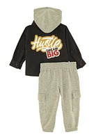 Baby Boys 12-24M B Patch Graphic Shacket and Sweatpants, Multi, Size 18M