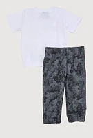 Baby Boys 12-24M Mamas Boy Graphic Tee and Sweatpants, Grey, Size 24M