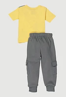 Baby Boys 12-24M Fresh Graphic Tee and Cargo Joggers, Yellow, Size 24M