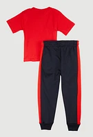 Baby Boys 12-24M Cool Vibe Bear Graphic Tee and Joggers, Red, Size 12M