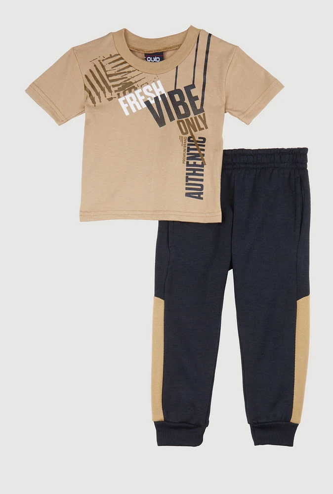 Baby Boys 12-24M Fresh Vibe Only Graphic Tee and Joggers,