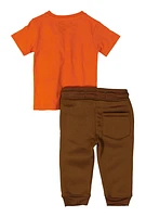 Baby Boys 12-24M Hustle Dog Graphic Tee and Moto Joggers, Orange, Size 24M