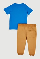 Baby Boys Wont Bend Buckle Or Break Tee and Joggers, Blue, Size 18M