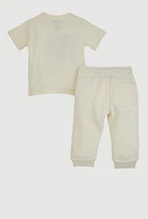 Baby Boys 12-24M Brave Youth Graphic Tee and Joggers, White,