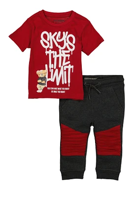 Baby Boys 12-24M Skys The Limit Tee and Joggers, Red, Size 24M