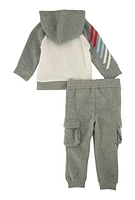 Baby Boys 12-24M Stay Hyped Hoodie and Cargo Joggers, Grey, Size 12M