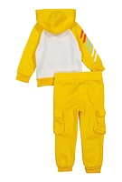 Baby Boys 12-24M Stay Hyped Hoodie and Cargo Joggers, Yellow, Size 24M