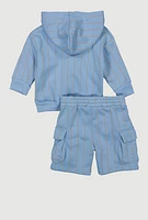 Baby Boys 12-24M Just Did It Graphic Sweatshirt and Cargo Sweatshorts, Blue, Size 12M