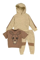 Baby Boys 12-24M Boss Sweatshirt and Tee with Joggers, Beige, Size 24M