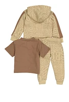 Baby Boys 12-24M Boss Sweatshirt and Tee with Joggers, Beige, Size 24M