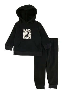 Baby Boys 12-24M Graphic Hoodie and Joggers, Black,