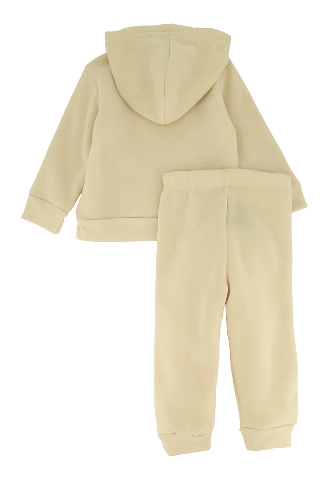 Baby Boys 12-24M Fresh NYC Graphic Hoodie and Joggers, Beige, Size 12M