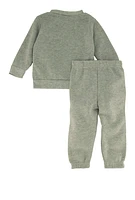 Baby Boys 12-24M Plaid GOAT Graphic Sweatshirt and Sweatpants, Grey, Size 18M