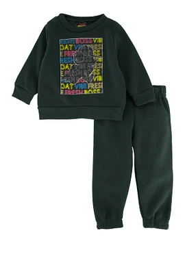 Baby Boys 12-24M Printed Graphic Sweatshirt and Sweatpants,