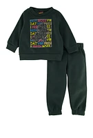 Baby Boys 12-24M Printed Graphic Sweatshirt and Sweatpants, Green, Size 24M