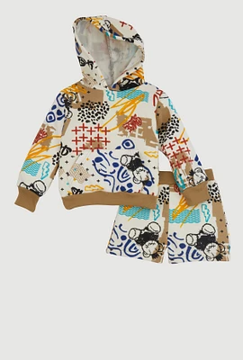 Baby Boys 12-24M Graffiti Print Hoodie and Sweatshorts, Multi, Size 24M