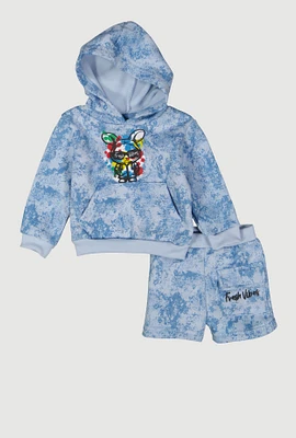 Baby Boys 12-24M Fresh Vibes Hoodie and Sweatshorts, Blue, Size 18M
