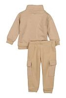 Baby Boys 12-24M Quilted Sweatshirt and Joggers, Beige, Size 24M