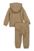 Baby Boys 12-24M Pullover Hoodie and Joggers, Brown,