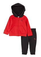 Baby Boys 12-24M Puma Zip Front Hoodie and Joggers, Red, Size 12M