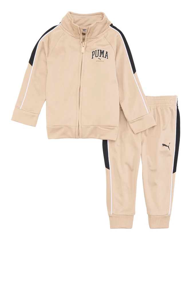 Baby Boys 12-24M Puma Contrast Track Jacket and Joggers, Beige,