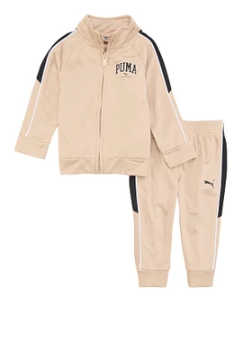 Baby Boys 12-24M Puma Contrast Track Jacket and Joggers, Beige, Size 12M