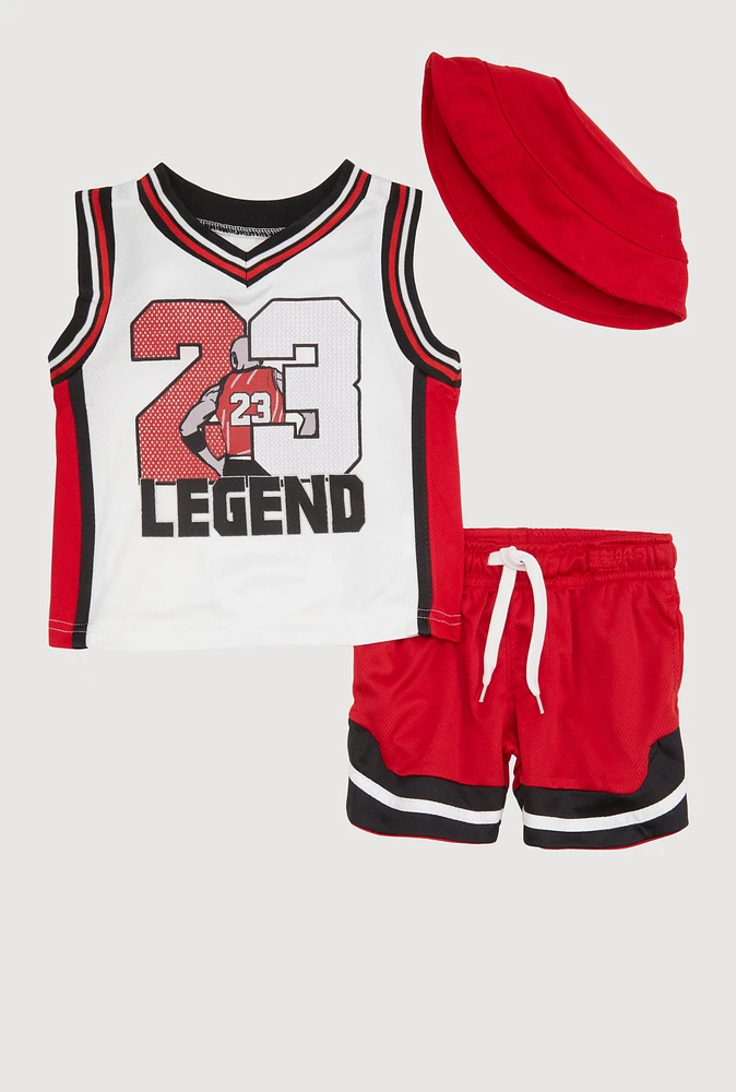 Baby Boys 12-24M 23 Legend Tank Top and Shorts 3 Piece Set,