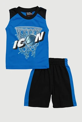 Baby Boys 12-24M Icon Graphic Tank Top and Shorts,