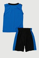 Baby Boys 12-24M Icon Graphic Tank Top and Shorts, Blue, Size 24M