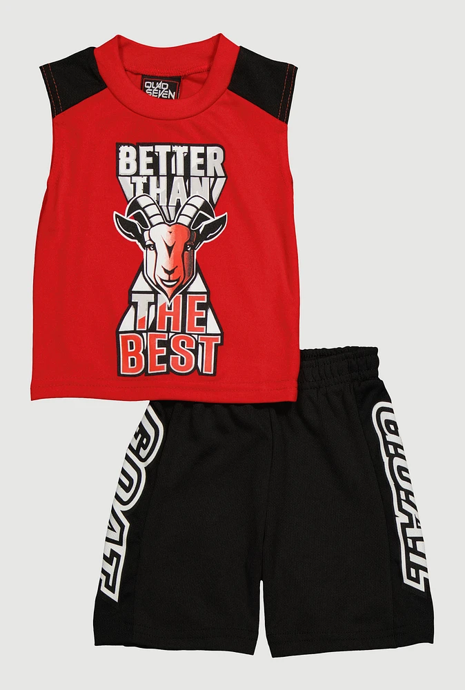 Baby Boys 12-24M Better Than The Best GOAT Tank Top and Shorts, Multi, Size 24M