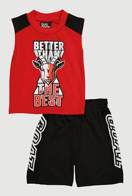 Baby Boys 12-24M Better Than The Best GOAT Tank Top and Shorts, Multi, Size 24M