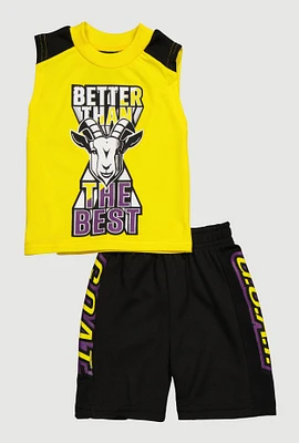 Baby Boys 12-24M Better Than The Best GOAT Tank Top and Shorts, Multi, Size 18M
