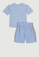 Baby Boys 12-24M All Season Champs Graphic Tee and Jersey Mesh Shorts,