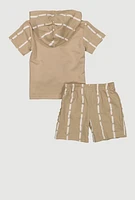 Baby Boys 12-24M Hustle Short Sleeve Hooded Top and Shorts, Beige, Size 24M