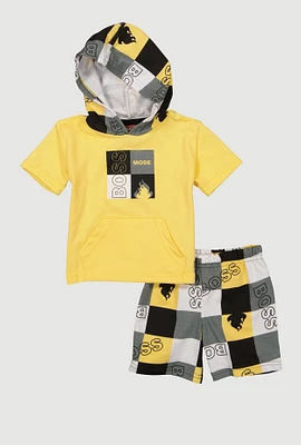 Baby Boys 12-24M Boss Graphic Sweatshirt and Shorts, Yellow, Size 18M