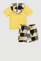 Baby Boys 12-24M Boss Graphic Sweatshirt and Shorts, Yellow, Size 12M