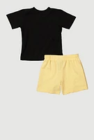 Baby Boys 12-24M Official Boss Graphic Tee and Shorts, Black, Size 12M