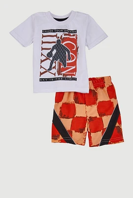 Baby Boys 12-24M Chase Your Dreams Graphic Tee and Shorts, Multi, Size 18M