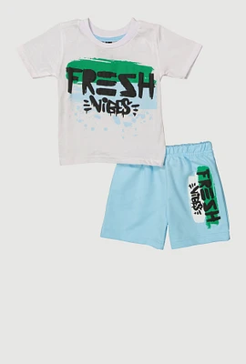 Baby Boys 12-24M Fresh Vibes Graphic Tee and Shorts, Multi, Size 12M