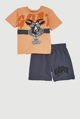 Baby Boys 12-24M GOAT Graphic Tee and Shorts, Multi,