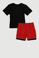 Baby Boys 12-24M Always Fly Graphic Tee and Shorts, Black, Size 24M