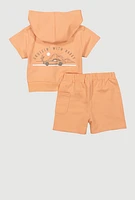 Baby Boys 12-24M Cool Like Daddy Hooded Top and Shorts, Orange, Size 18M