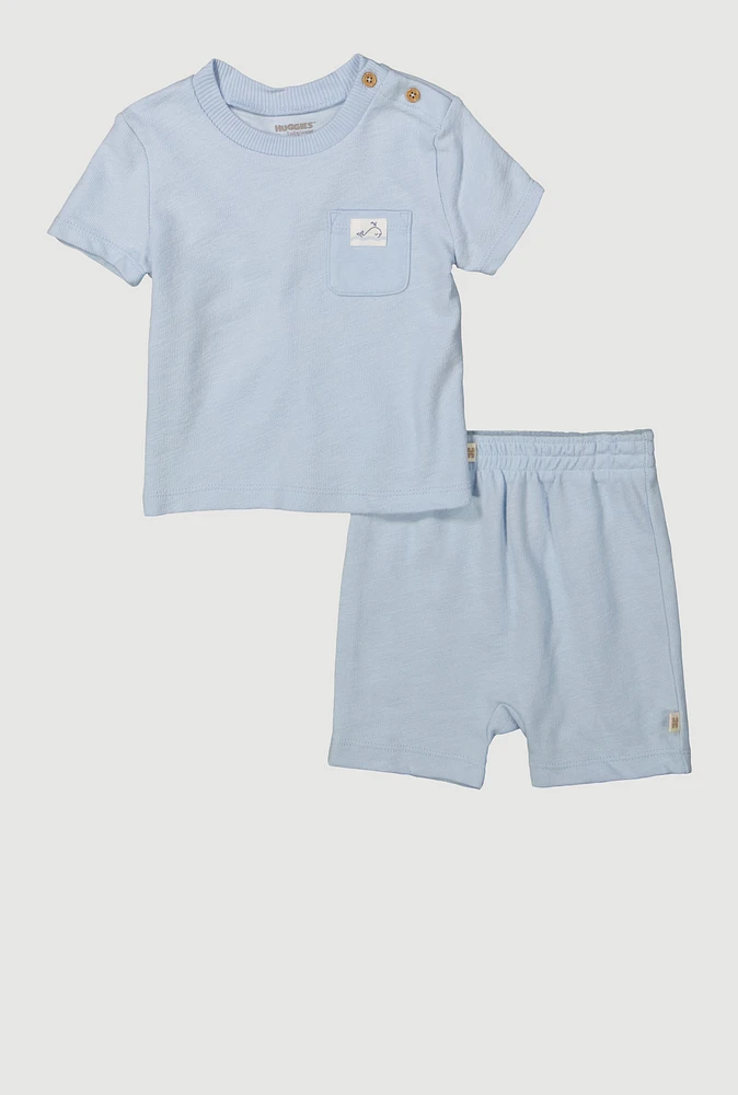 Baby Boys 12-24M Whale Detail Tee and Shorts, Blue, Size 18M