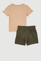 Baby Boys 12-24M Graphic Print Tee and Sweatshorts, Multi, Size 18M