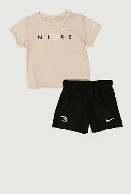 Baby Boys 12-24M Graphic Tee and Jersey Mesh Shorts, Multi,