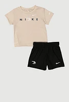 Baby Boys 12-24M Graphic Tee and Jersey Mesh Shorts, Multi,