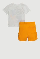 Baby Boys 12-24M Chenille BYNY Graphic Tee and Sweatshorts, Multi, Size 18M